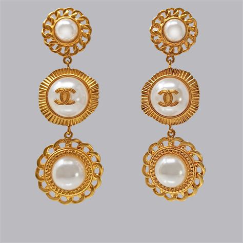 buy vintage chanel earrings uk|vintage chanel pearl drop earrings.